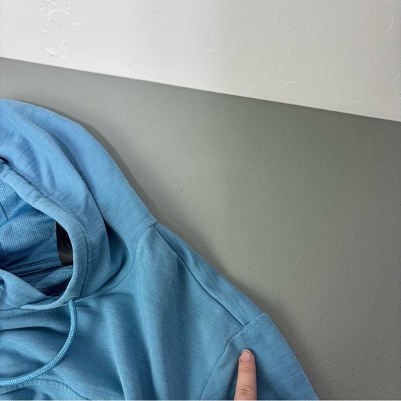 Adidas Blue Large Men's Sweatshirt Pullover Hoodie Cotton Blend Athletic - Picture 8 of 8